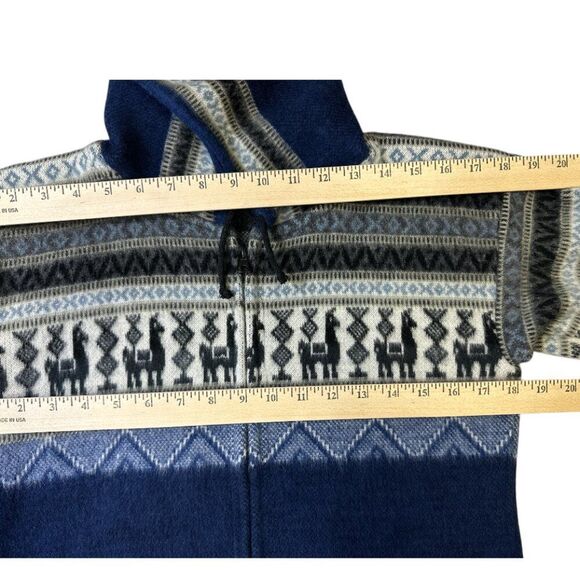 Kuri Artesanias Alpaca Wool Hoodie Sweater Llama Womens Sz M Zip Up Ecuador - Picture 12 of 12
